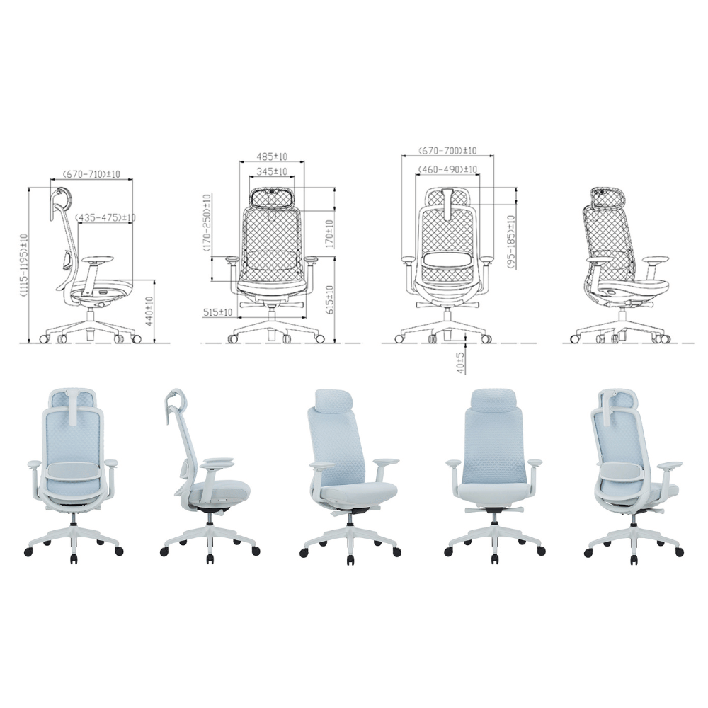 Ares High Back 3D Knitted Mesh Ergonomic Office Chair - Gavisco Office Furniture