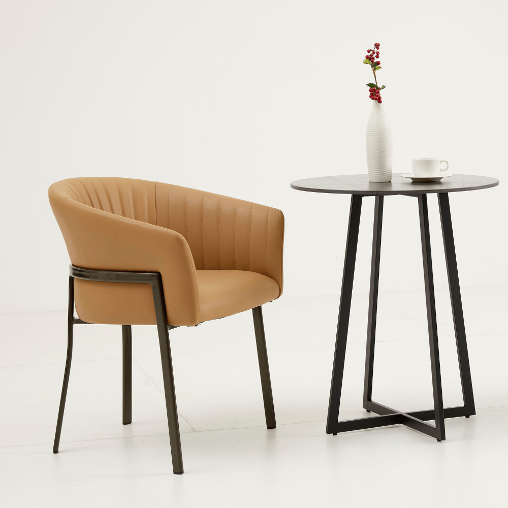 OT03 Minimalist Office Sintered Stone Round Coffee Side Table - Gavisco Office Furniture