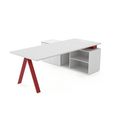 PEAK Metal Frame Manager Executive Desk with Side Storage Cabinet - Gavisco Office Furniture