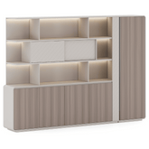 Anders-D Executive Office Wooden Open Display Shelf Cabinet