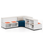 Athena School Library Wooden Mobile Ladder Cabinet Bookcase System