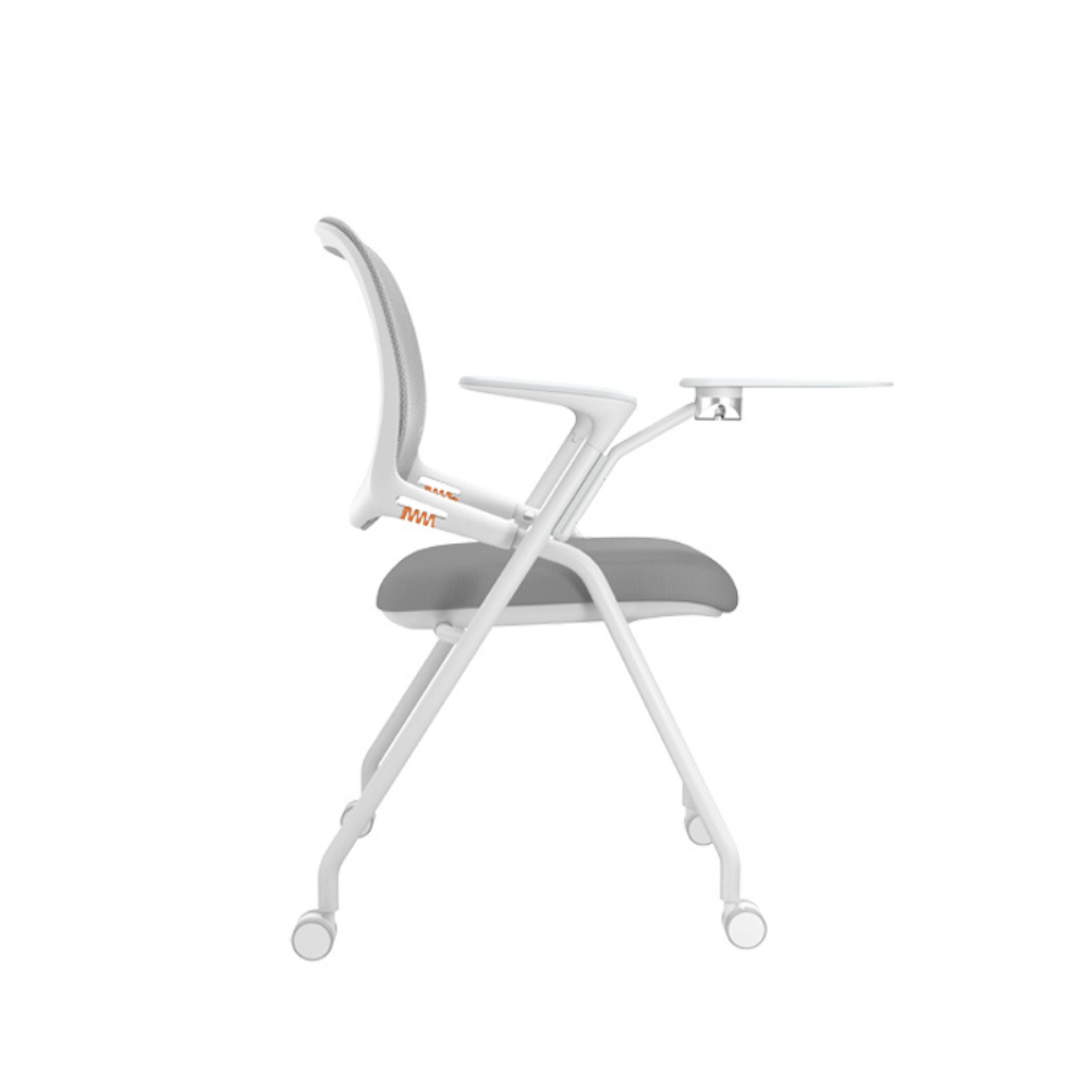 Ballet-B Stackable Mesh Training Chair with Castor and Writing Board - Gavisco Office Furniture