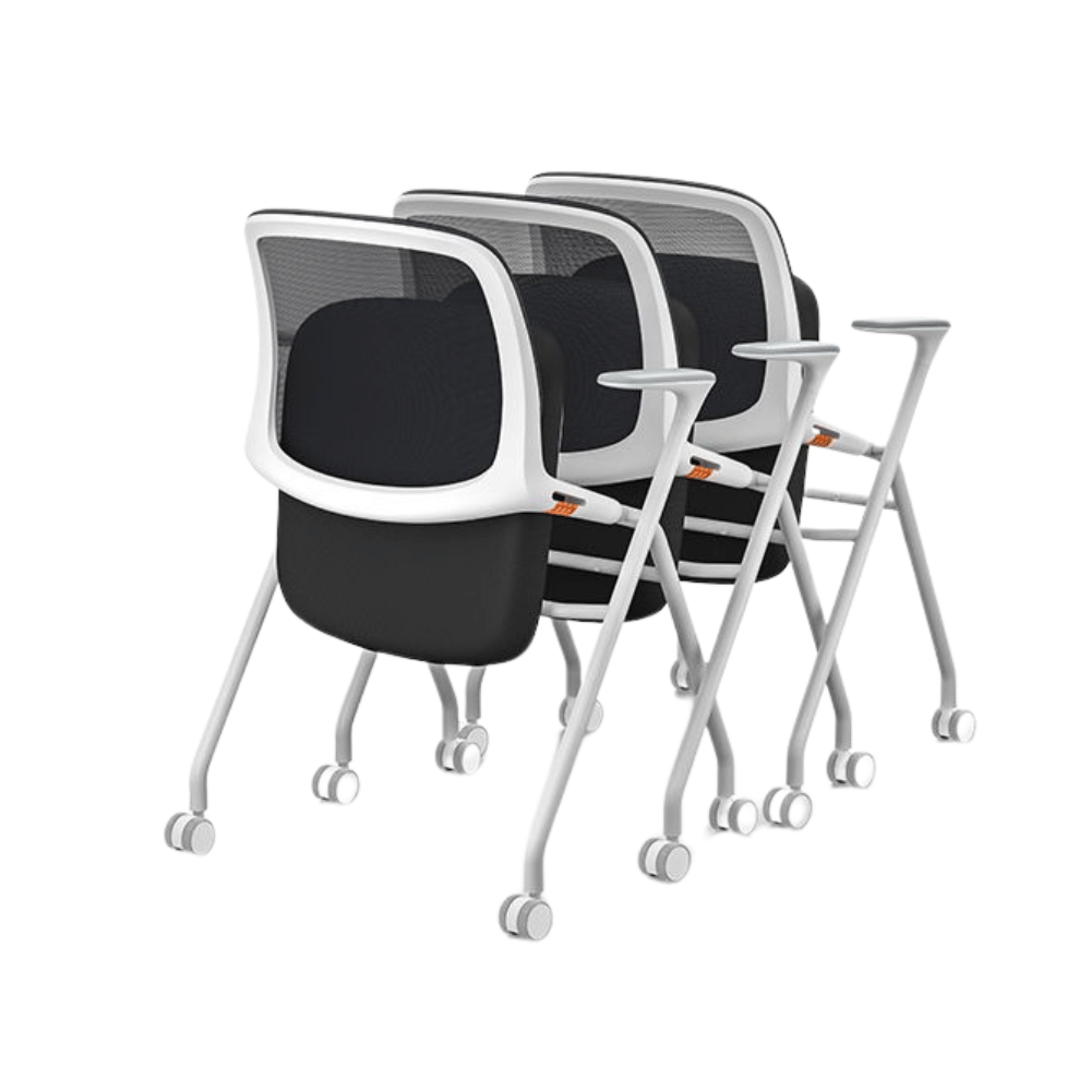 Ballet-B Stackable Mesh Training Chair with Castor and Writing Board - Gavisco Office Furniture