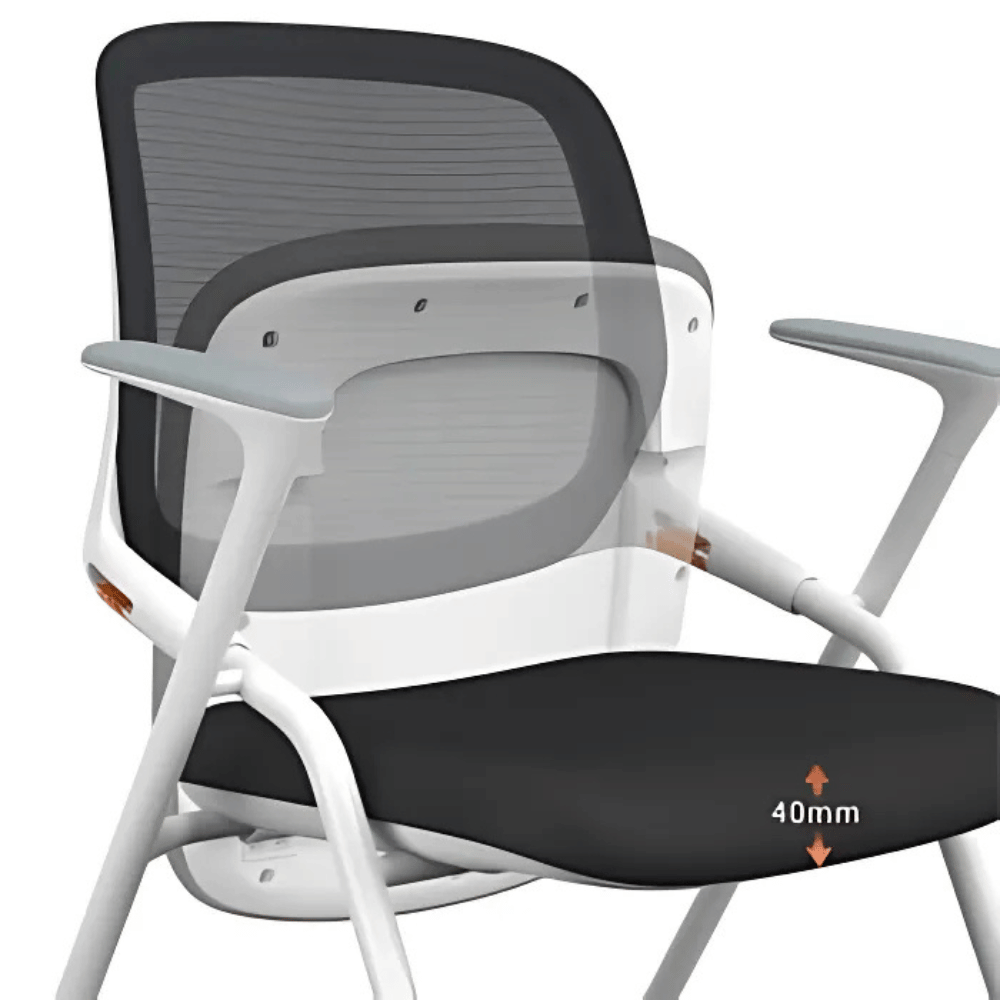 Ballet-B Stackable Mesh Training Chair with Castor and Writing Board - Gavisco Office Furniture