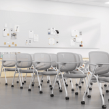 Ballet-B Stackable Mesh Training Chair with Castor and Writing Board - Gavisco Office Furniture