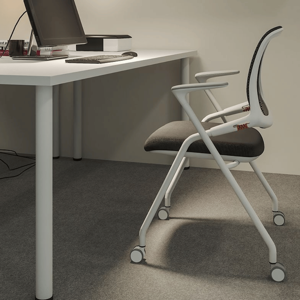Ballet-B Stackable Mesh Training Chair with Castor and Writing Board - Gavisco Office Furniture