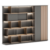 Beckett-D Premium Executive Office Wooden Bookshelf Cabinet