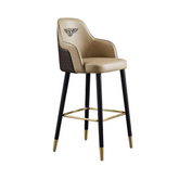 Bentley 實木皮革高腳吧檯椅