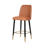Bradley 實木皮革高腳吧檯椅
