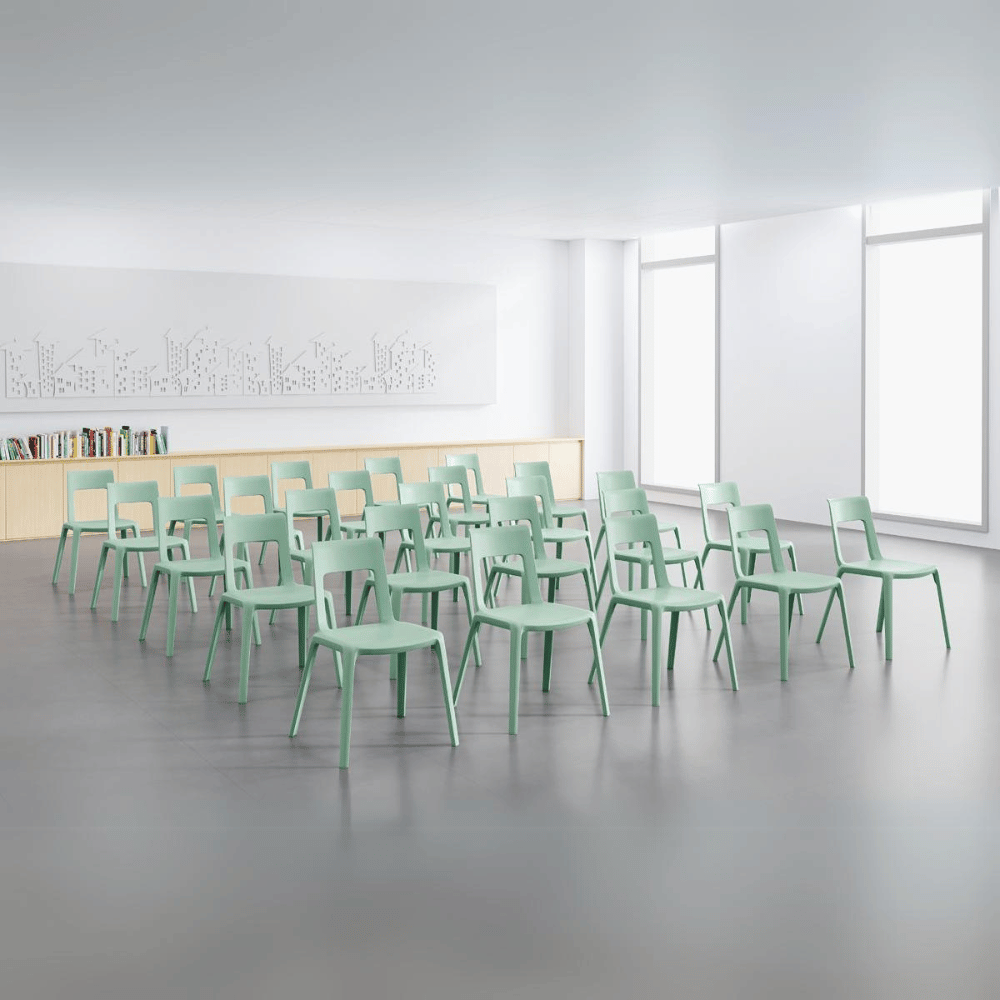 Callista-B Modern Plastic Stackable Public Chair with Armrest - Gavisco Office Furniture