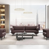 Circle Three Seater Leather Office Lounge Sofa - Gavisco Office Furniture