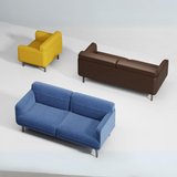 Circle Three Seater Leather Office Lounge Sofa - Gavisco Office Furniture