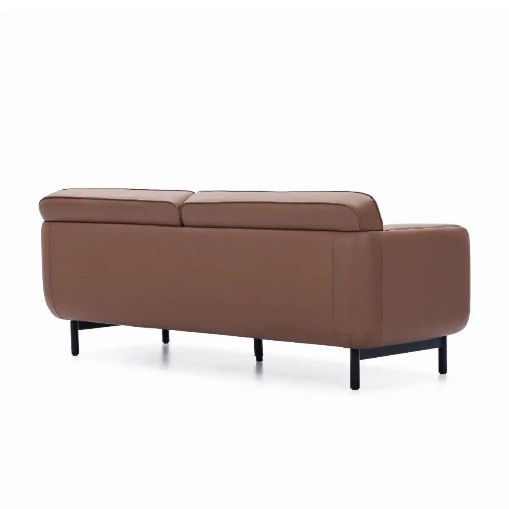 Circle Three Seater Leather Office Lounge Sofa - Gavisco Office Furniture