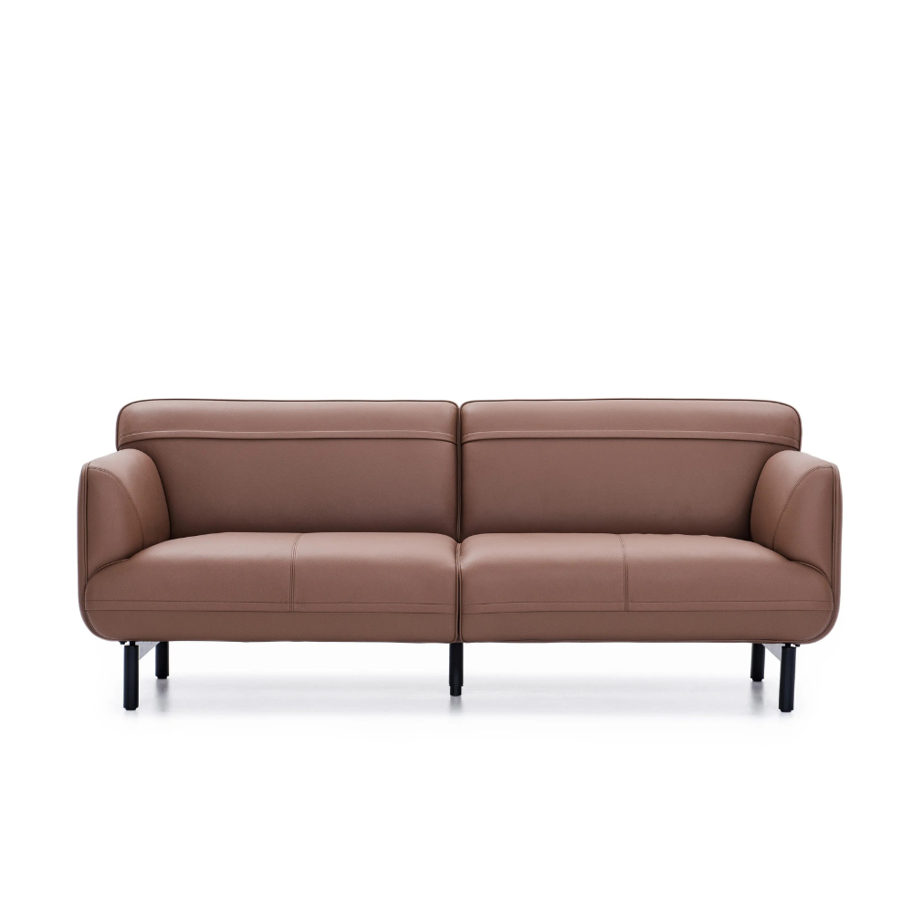 Circle Three Seater Leather Office Lounge Sofa - Gavisco Office Furniture
