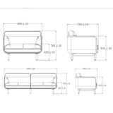 Circle Three Seater Leather Office Lounge Sofa - Gavisco Office Furniture