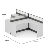 Cove-B 辦公室帶屏風L型組合辦公桌