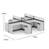 Cove-B 辦公室帶屏風L型組合辦公桌