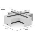 Cove-B 辦公室帶屏風L型組合辦公桌