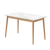 CT21 Solid Oak Wooden Sintered Stone Top Rectangle Dining Table