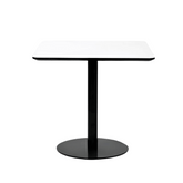 CT608 Wooden Square Dining Table with Metal Disc Base