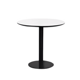 CT609 Wooden Round Dining Table with Metal Disc Base