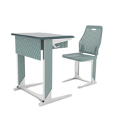 Cuboid Metal Frame School Desk and Chair Set