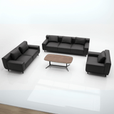 Daintree Three Seater Leather Office Commercial Lounge Sofa - Gavisco Office Furniture