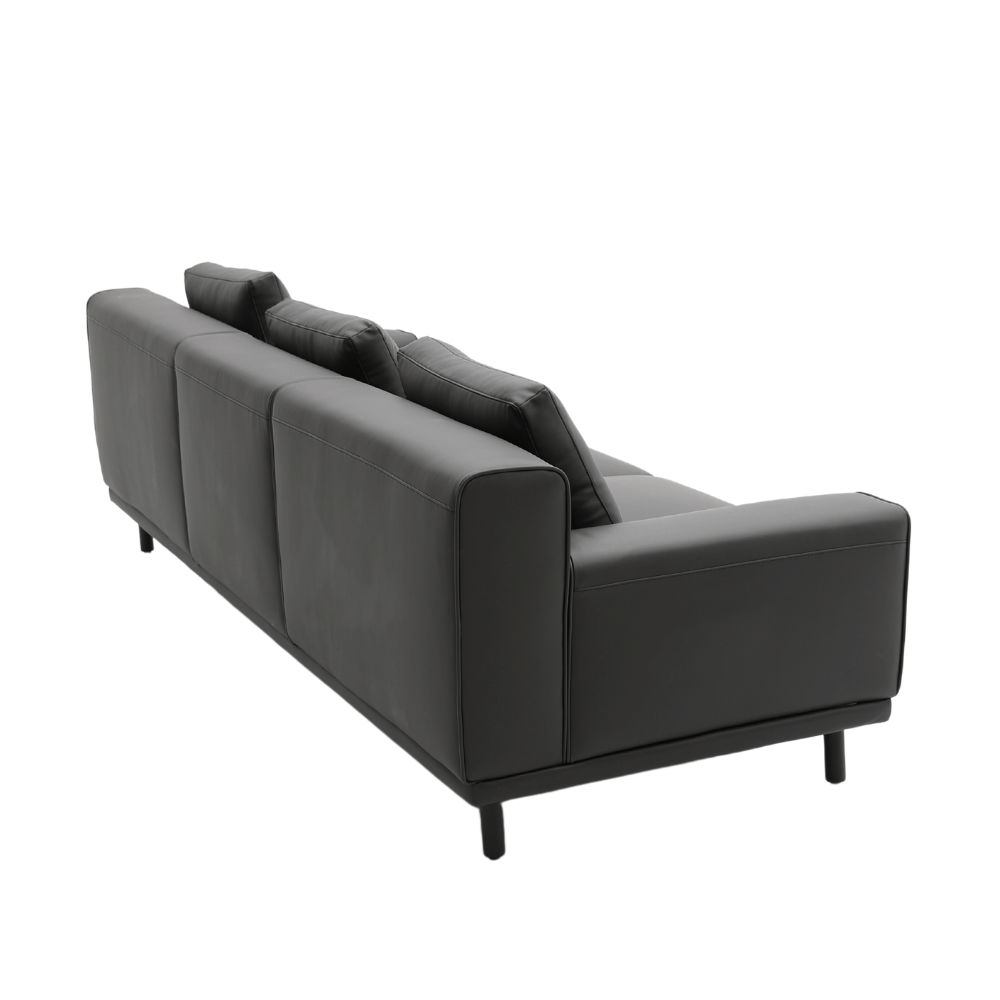 Daintree Three Seater Leather Office Commercial Lounge Sofa - Gavisco Office Furniture