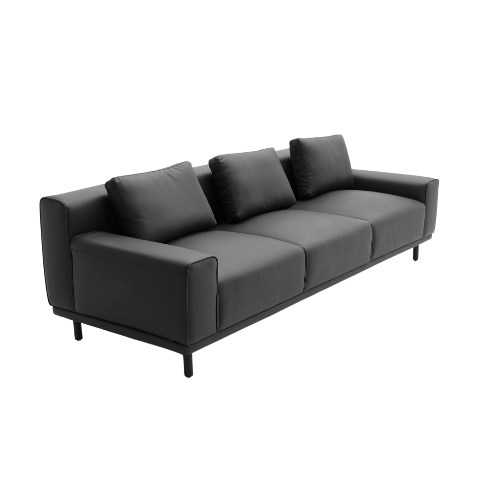 Daintree Three Seater Leather Office Commercial Lounge Sofa - Gavisco Office Furniture