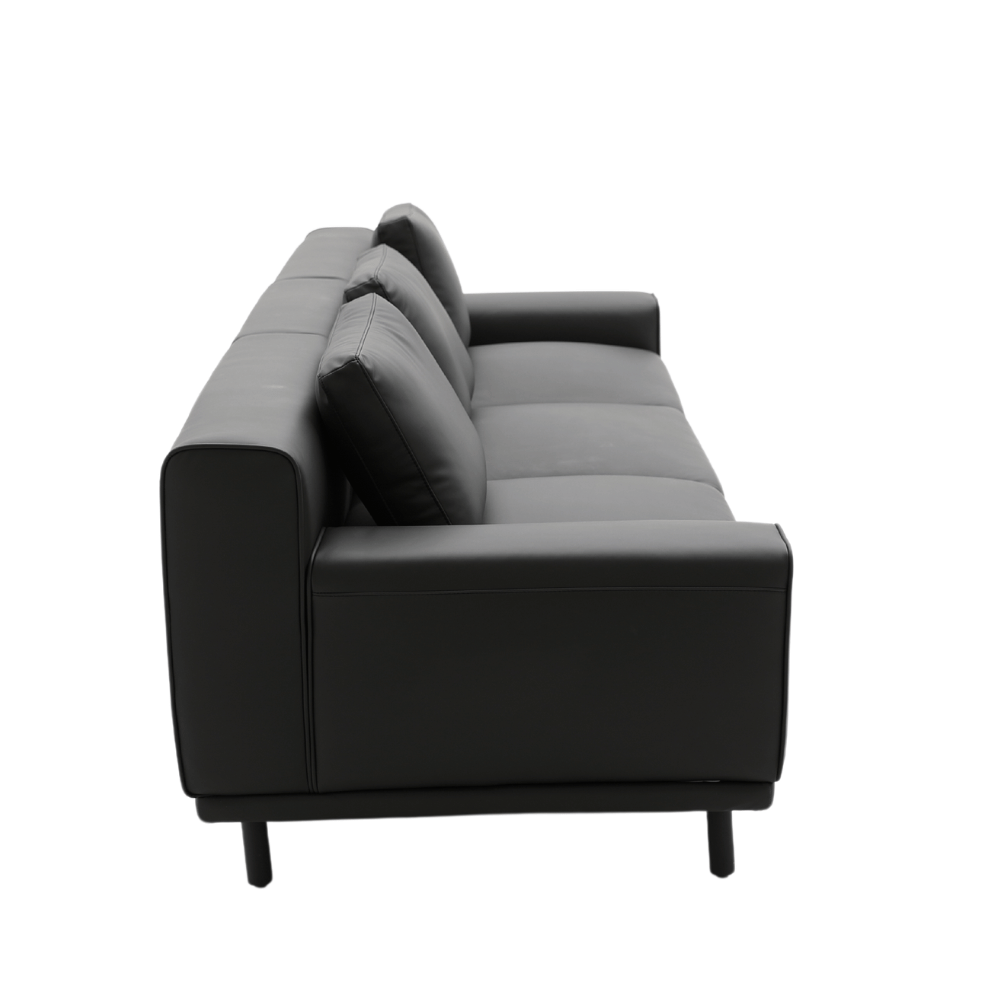 Daintree Three Seater Leather Office Commercial Lounge Sofa - Gavisco Office Furniture