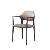 Dave 實木皮革扶手餐椅