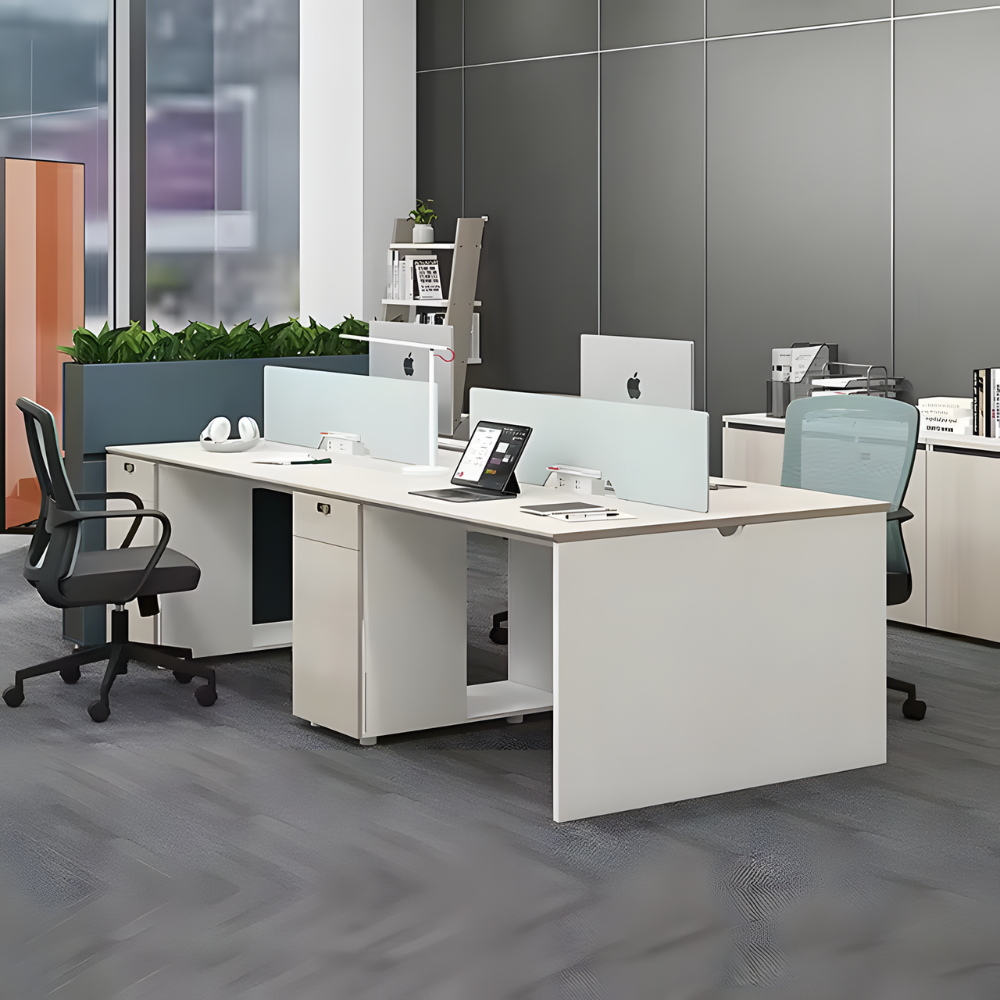 Dawn-A Office Desk Workbench with Side Storage Cabinet - Gavisco Office Furniture
