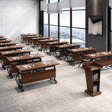 Derby Foldable Wooden Training Desk with Storage and Modesty Panel