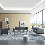 Diagonal Single Seater Leather Office Meeting Lounge Sofa - Gavisco Office Furniture