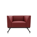 Diagonal Single Seater Leather Office Meeting Lounge Sofa - Gavisco Office Furniture