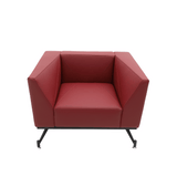 Diagonal Single Seater Leather Office Meeting Lounge Sofa - Gavisco Office Furniture