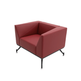 Diagonal Single Seater Leather Office Meeting Lounge Sofa - Gavisco Office Furniture