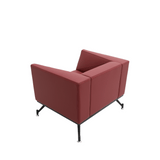 Diagonal Single Seater Leather Office Meeting Lounge Sofa - Gavisco Office Furniture