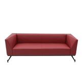 Diagonal Three Seater Leather Office Meeting Lounge Sofa - Gavisco Office Furniture