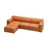 Double Skin Milk Modern Sectional Chaise Sofa