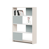 Dual-C Office Wooden Double Sided Partition Open Shelf Bookcase