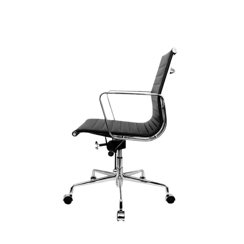 Eames-M Mid Back Leather Office Conference Meeting Chair - Gavisco Office Furniture
