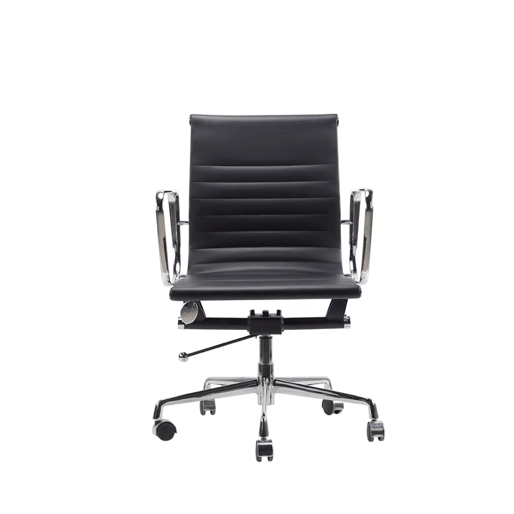 Eames-M Mid Back Leather Office Conference Meeting Chair - Gavisco Office Furniture