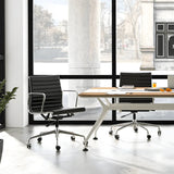 Eames-M Mid Back Leather Office Conference Meeting Chair - Gavisco Office Furniture