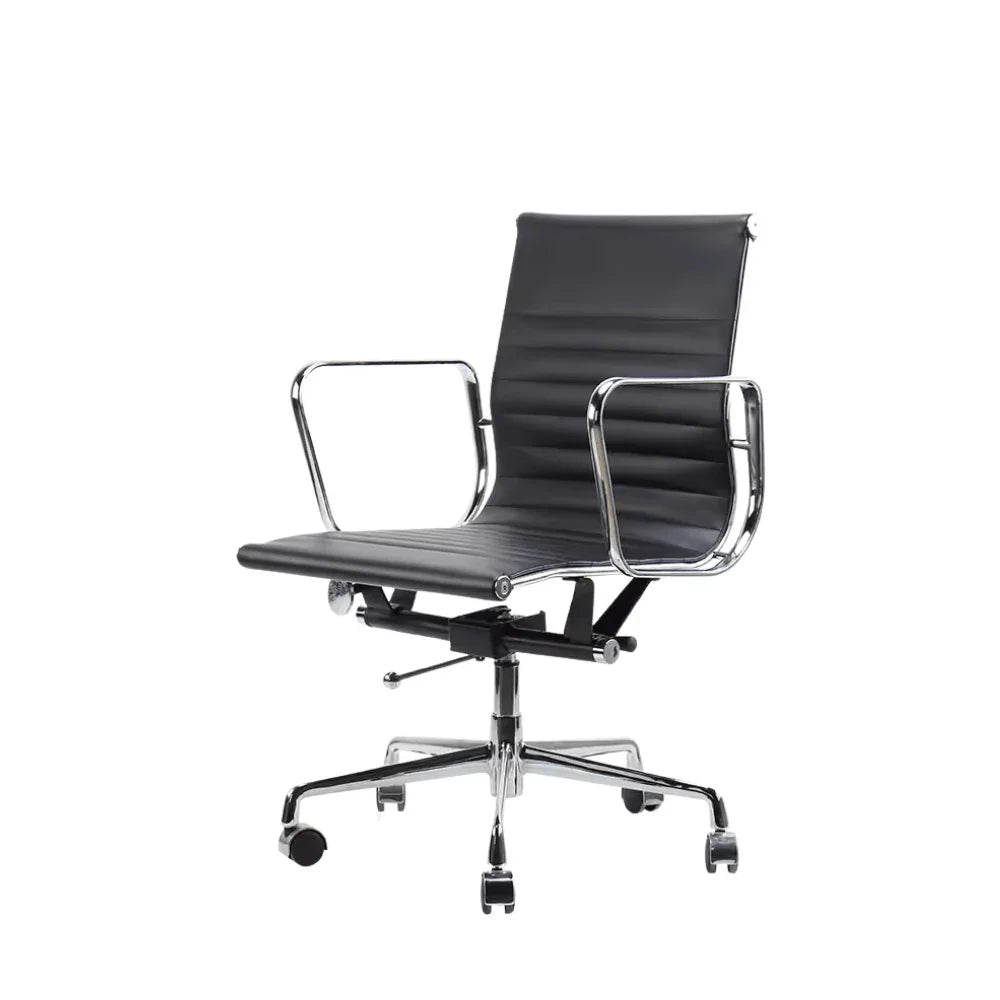 Eames-M Mid Back Leather Office Conference Meeting Chair - Gavisco Office Furniture