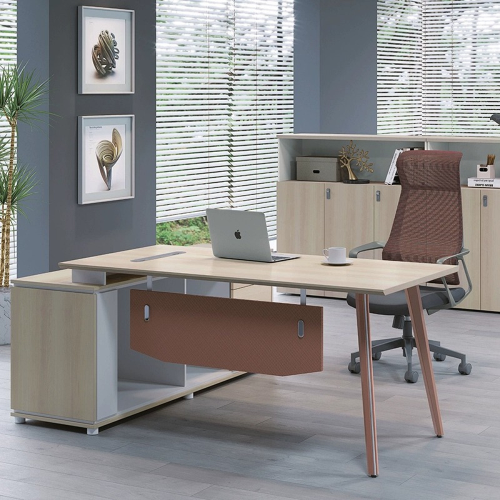 Explorer Office Executive Desk with Side Table and Storage Cabinet - Gavisco Office Furniture