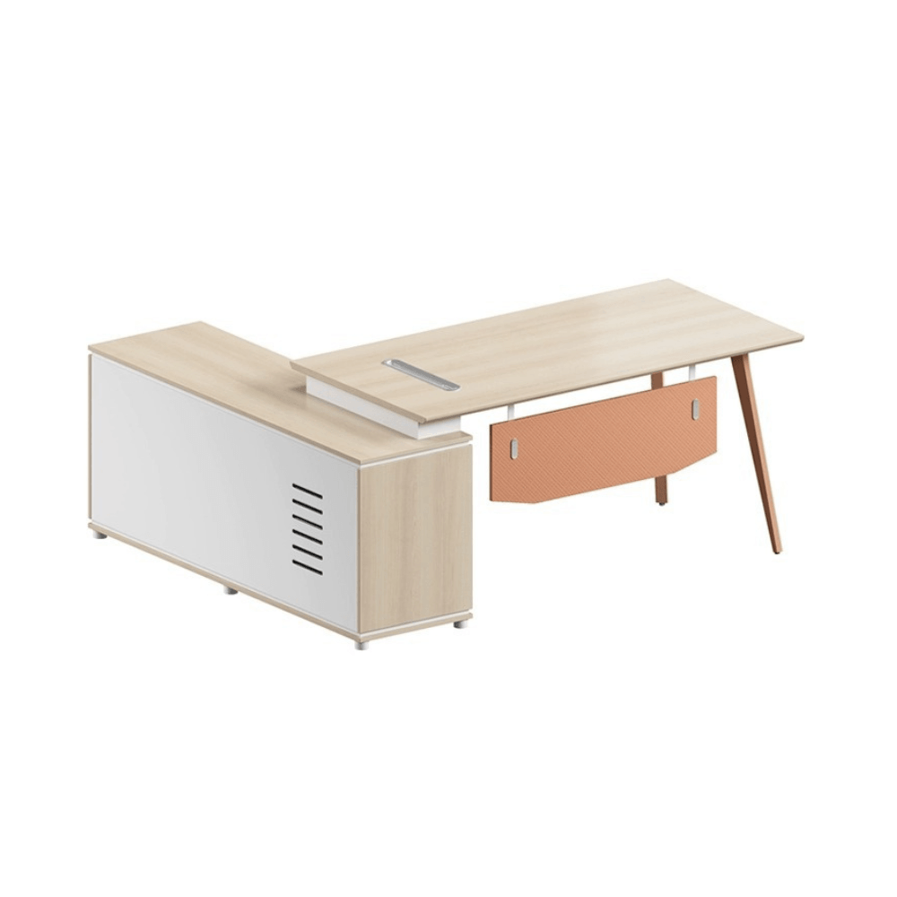 Explorer Office Executive Desk with Side Table and Storage Cabinet - Gavisco Office Furniture