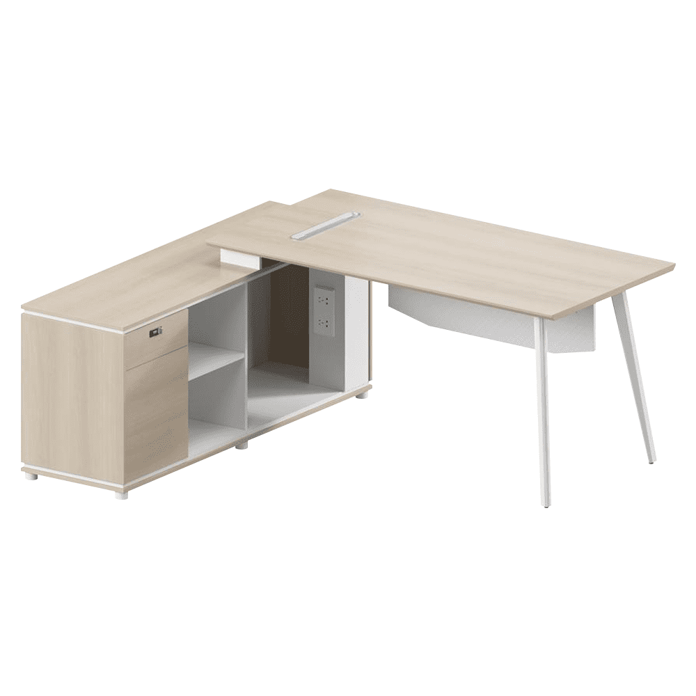 Explorer Office Executive Desk with Side Table and Storage Cabinet - Gavisco Office Furniture