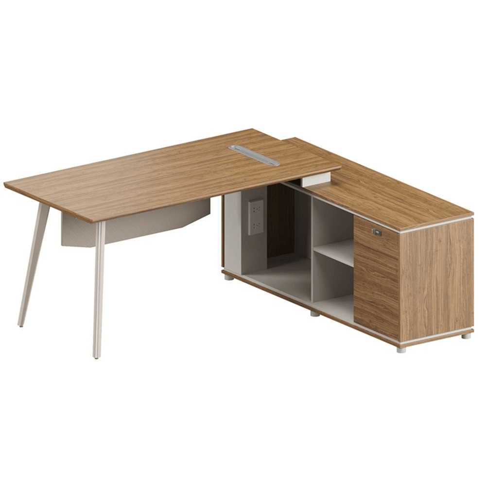 Explorer Office Executive Desk with Side Table and Storage Cabinet - Gavisco Office Furniture