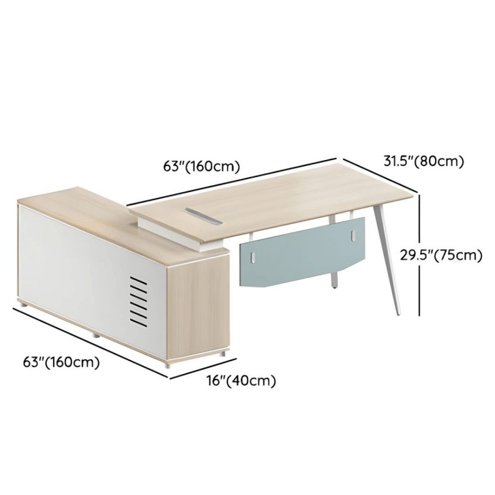 Explorer Office Executive Desk with Side Table and Storage Cabinet - Gavisco Office Furniture
